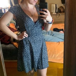 Blue and White Floral Skater Dress